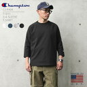 【あす楽】Champion チャンピオン C5-P404 T1011 ラグラン 3/4スリーブ 7分袖 Tシャツ MADE IN USA｜メンズ レディース トップス クルーネック カットソー ブランド おしゃれ 大きいサイズ 米国製 無地 ロゴ 白 黒 ネイビー【クーポン対象外】【T】