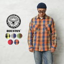 クーポンで最大15 OFF★HOUSTON ヒューストン 40958 BLOCK CHECK VIYELLA SHIRT ブロックチェック ビエラ シャツ【T】｜メンズ 長袖シャツ ネルシャツ 綿100 アメカジ 大きいサイズ ブランド ファッション おしゃれ