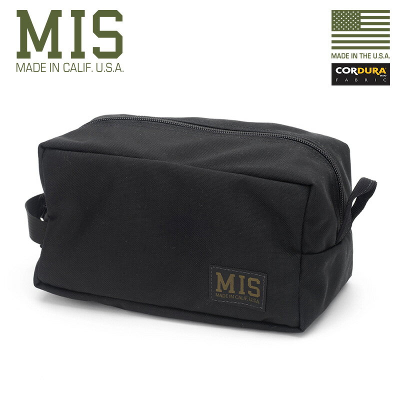 【クーポンで最大1000円引き！】MIS エムアイエス MIS-1011 CORDURA NYLON アクセサリーバッグ / ポーチ MADE IN USA - BLACK【Sx】 / コーデュラ ナイロン 小物入れ メイクポーチ 化粧ポーチ 収納 バッグインバッグ メンズ レディース ブランド おしゃれ ミリタリー【T】