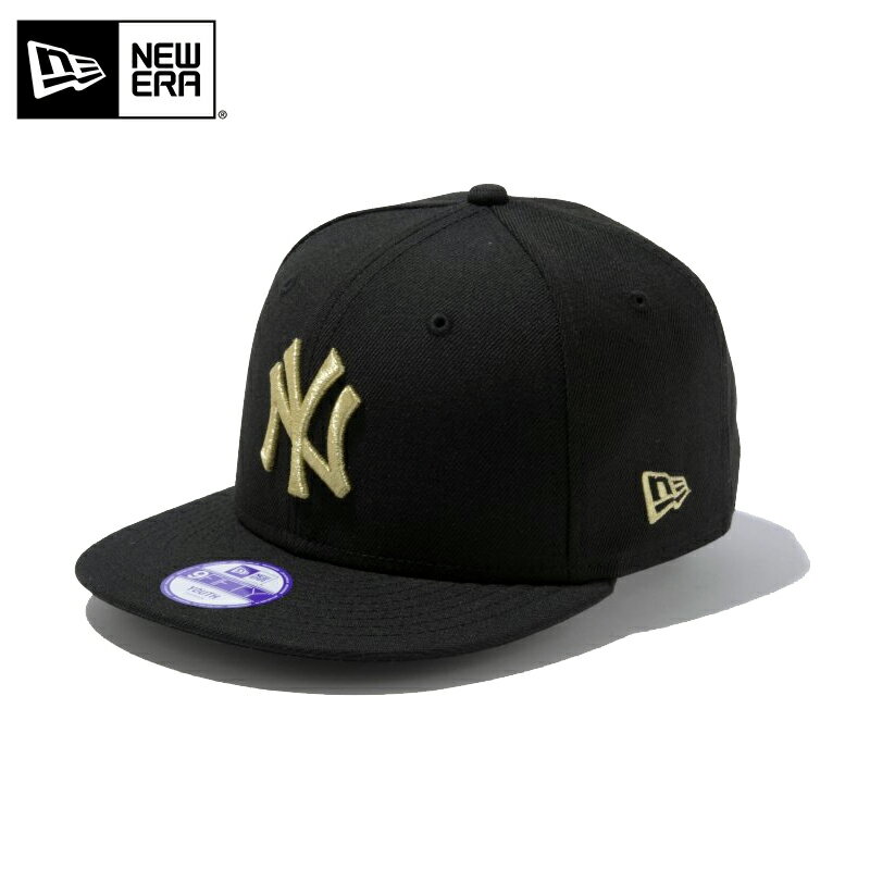 ☆NEW ERA ニューエラ Youth キッズ用 9FIFTY MLB ニューヨーク ヤンキース ブラックXゴールドロゴ 13565785 キャップ