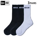 10%OFF☆【メーカー取次】NEW ERA ニューエラ ソックス クルー3ペア マルチ 14518178【クーポン対象外】【R】|クルーソックス 靴下 くつし...