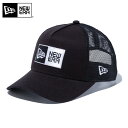 ☆【メーカー取次】NEW ERA ニューエラ Youth キッズ用 9FORTY A-Frame Trucker ボックスロゴ ブラックXホワイトロゴ 1452...