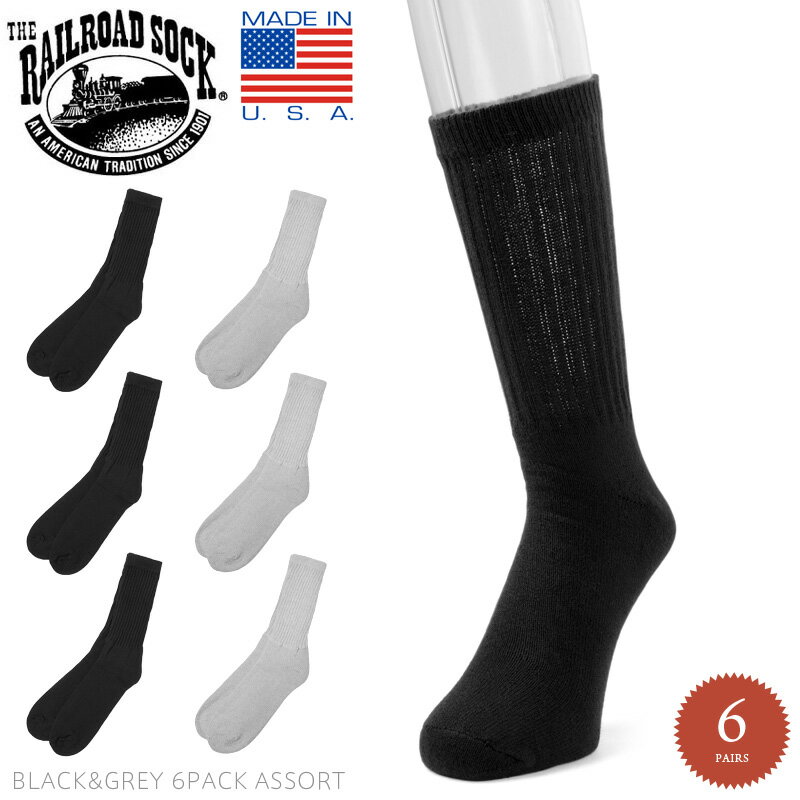 楽天ミリタリーWAIPER 楽天市場店クーポンで最大15％OFF★【あす楽】RAILROAD SOCK レイルロードソック RS6091 6PAIR CREW SOCKS ソックス【T】