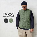 【最短即日発送】クーポンで最大18%OFF★TAION タイオン TAION-004B2ML-1 MILITARY LINE クルーネックボタン ダウンベスト【...