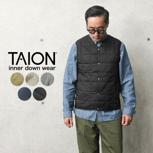 【あす楽】クーポンで最大18%OFF★TAION タイオン TAION-001 Vネック インナーダウンベスト MENS【Sx】【T】｜ 保温 防寒 アウター ノースリーブ メンズ ブラック 黒 薄手 おしゃれ シンプル デザイン