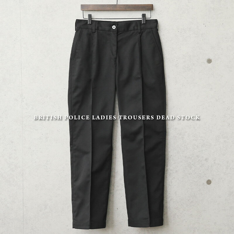 実物 新品 デッドストック イギリス警察 レディース ブラック POLICE トラウザーズ【クーポン対象外】【I】｜ミリタリーパンツ ワークパンツ スラックス センタープレス メンズ ボトムス カジュアル ビジネス 制服 放出品 ブラック 黒