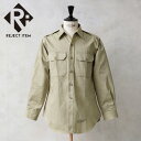 リジェクト 訳あり品 実物 USED 米軍 M-46 ロングスリーブ コットン カーキシャツ【クーポン対象外】【I】