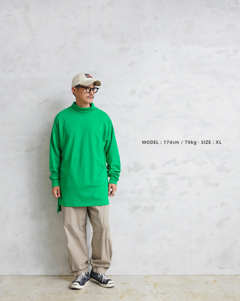 実物 新品 デッドストック 米軍 U.S.NAVY FLIGHT DECK CREWMAN’S タートルネック L/S Tシャツ グリーン【クーポン対象外】【I】｜長袖 フライトデッキクルー メンズ ミリタリー トップス レインボーギャング 空母 軍モノ 軍放出品 おしゃれ 大きいサイズ