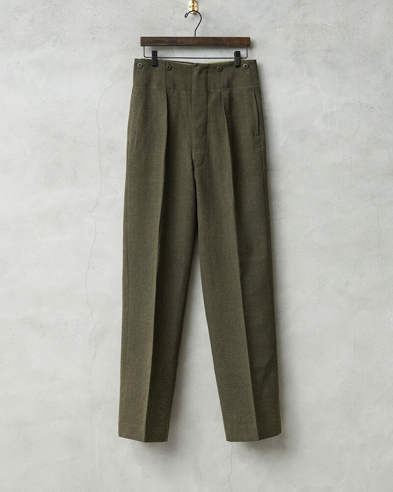 実物 新品 デッドストック カナダ軍 BATTLE DRESS（バトルドレス）ウール トラウザーズ CADET MODEL【クーポン対象外】【I】｜ミリタリー パンツ スラックス ワンタック サスペンダー対応 オールドスタイル メンズ おしゃれ