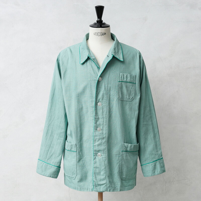 実物 USED ベルギー軍 1960〜70’s VINTAGE パジャマシャツ ペールグリーン【I】【クーポン対象外】|シャツ メンズ 長袖 カジュアル ペール...