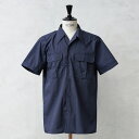 実物 新品 デッドストック スペイン軍 80～90’s ショートスリーブ オフィサーシャツ NAVY【クーポン対象外】【I】｜メンズ 半袖シャツ 紺 ネイビー 大きいサイズ ミリタリー 古着 ファッション おしゃれ 夏