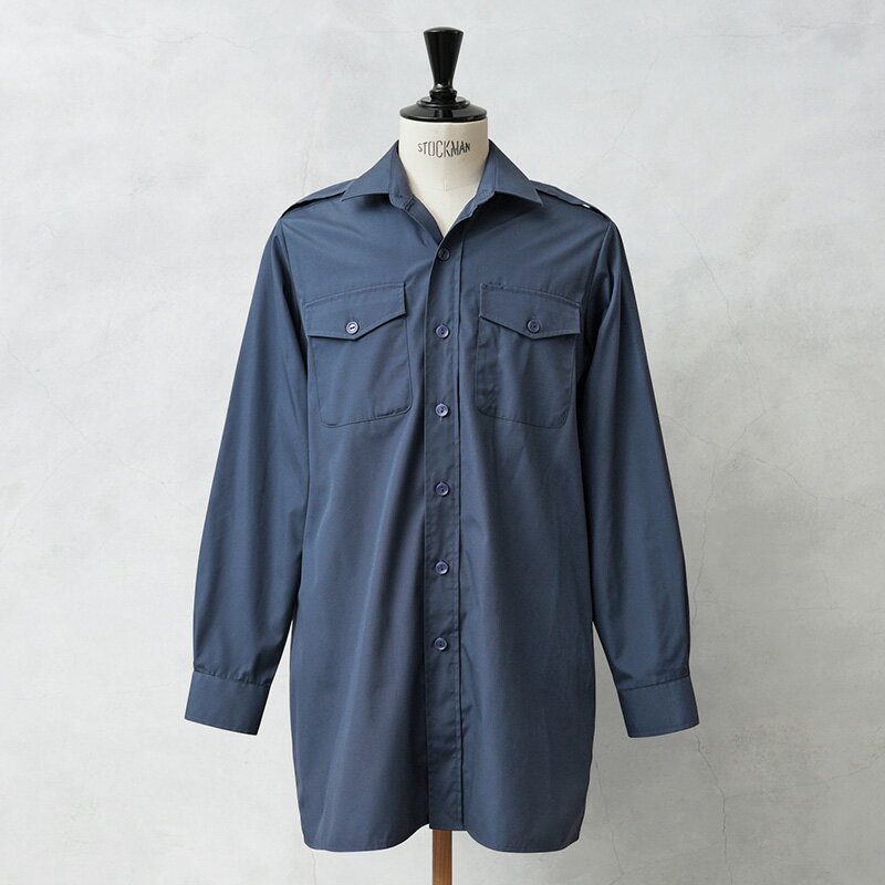 実物 USED イギリス軍 ROYAL AIR FORCE(RAF)MID BLUE ロングスリーブ オフィサーシャツ【クーポン対象外】【I】|メンズ トップス...