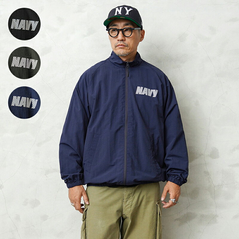 クーポンで15%OFF★USNA（アメリカ海軍兵学校）オフィシャルライセンス ナイロン トレーニングジャケット NAVYプリント NAVY-008【T】｜アウター ナイロンジャケット マウンテンパーカー アウトドア キャンプ ストリート オーバーサイズ メンズ レディース 軽量 撥水
