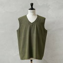 実物 新品 デッドストック フランス軍 リネンベスト OLIVE染め【クーポン対象外】【I】