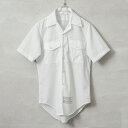 実物 新品 デッドストック 米軍 トロピカル 半袖シャツ ホワイト ステンシル【クーポン対象外】【I】|ミリタリーシャツ メンズファッション アメカジ ホワイトシャツ ポリコットン ヴィンテージ オープンカラー カジュアル