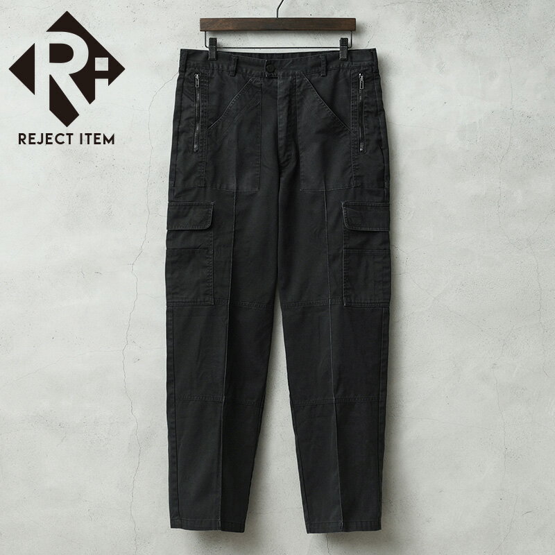 リジェクト 訳あり品 実物 USED イギリス警察 カーゴトラウザー ブラック ウエストゴムなし / カーゴパンツ【クーポン対象外】【I】