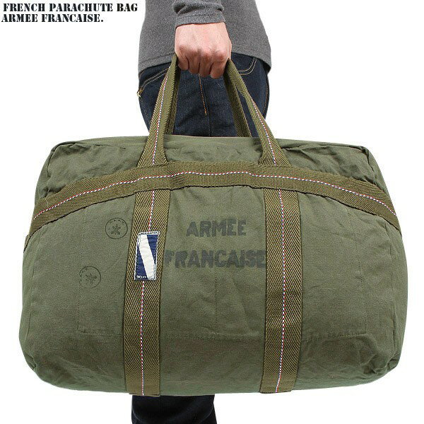 新品 フランス軍パラシュートバッグ AMEE FRANCAISE オリーブLARGE パラシュート部隊使用のバッグを再現 AMEE FRANCAISEをピースプリント 《WIP03》【T】