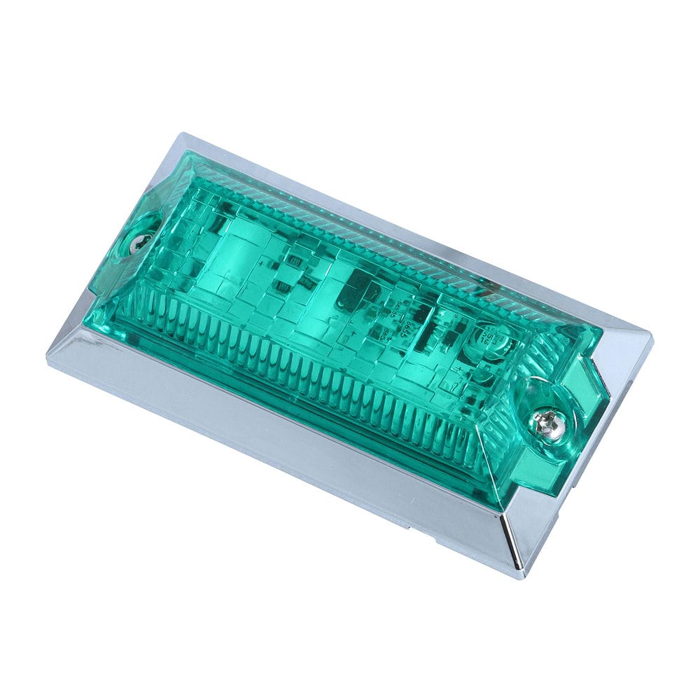 小型ミニフラットマーカーランプをハイパワー化小型ながら驚異の明るさを実現。LED独自のシャープな輝きで注目度120%!LEDならではの省エネ設計です。●電球の種類 LED ●レンズ色 グリーン ●LED色 グリーン ●用途 サイドマーカーとして ●材質 (レンズ)PC、(本体)ABS ●寸法(mm) 44.5×84×20 ●色 グリーン ●定格電圧(V) DC12V 約230mA(約2.7W) / DC24V 約150mA(約3.6W) ※本製品はノイズ対策をしてありますが、車両によってはラジオやカーナビ、バックカメラや無線機等にノイズは発生する場合がございますので予めご了承ください。