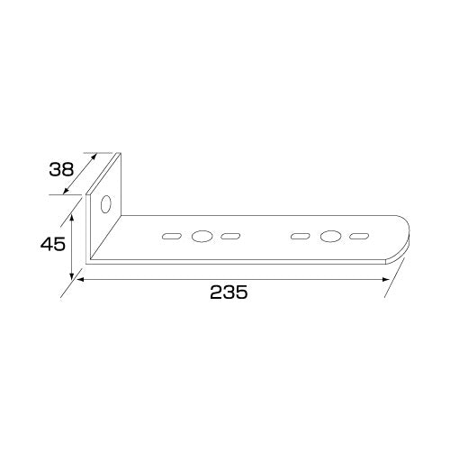 ジェットイノウエ ステンレス マーカー取付ステー L型 38×45×235 502879