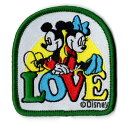 ディズニーワッペン/LOVEミッキー&ミニー/タテ53mmxヨコ50mm 送料無料