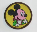 ディズニーワッペン/イエロー・ベビーミッキー1/直径46mm 送料無料