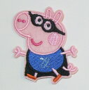 ワッペン31/PEPPA PIG・メガネ・スーパーマン/タテ62mmxヨコ55mm 送料無料