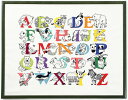 Wiquaオリジナル　大型アルファベット刺繍キット「みんな仲良し動物園」　出来上がり寸法/タテ約40cmxヨコ約50cm