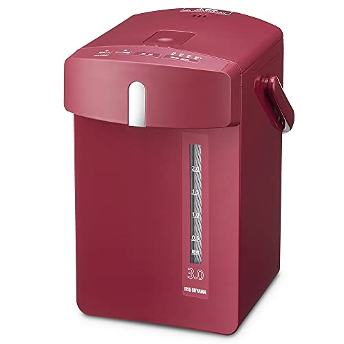 アイリスオーヤマ 電気ポット マイコン式 3リットル 3l 保温温度調整 安全ロック機能 カルキ抜き IAHD-130-R カシスレッド 節電対策 電気代 保温付き 保温機能付き カルキ 除去 ミルク 作る 電気 ポット ミルク作り 一人暮らし デザイン おしゃれ 保温 アイリス オーヤマ