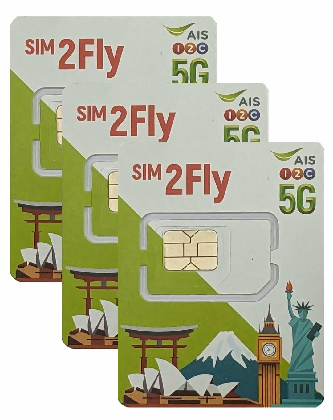 【WISE SIM お得な3枚セット】AIS SIM2Flyアジア32ヶ国プリペイドSIMカード / データ通信6GB / 8日間 192時間 /インド インドネシア オーストラリア 韓国 カンボジア シンガポール タイ 台湾 …