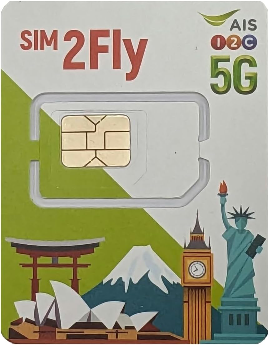 【WISE SIM】AIS SIM2Flyアジア32ヶ国プリペイドSIMカード / データ通信6GB / 8日間(192時間) /インド インドネシア …