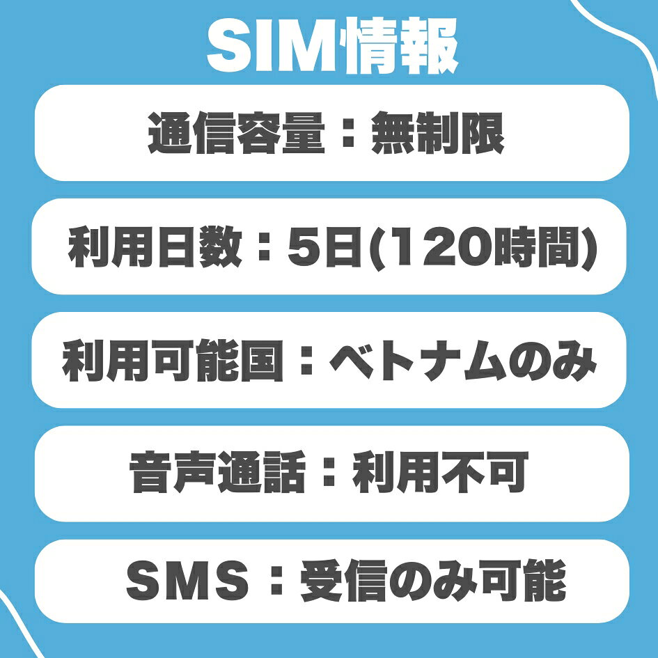 WISE SIMの★【eSIM】ベトナム 利用日数5日 データ通信無制限 MobiFone ベトナムプリペイドSIM 高速データ通信 Vietnam eSIM / ※esimの為、物理SIMの発送はありません。｜アングル2