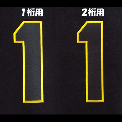 【プロ野球　阪神タイガースグッズ】背番号ワッペン（現行版・黒地黄縁）