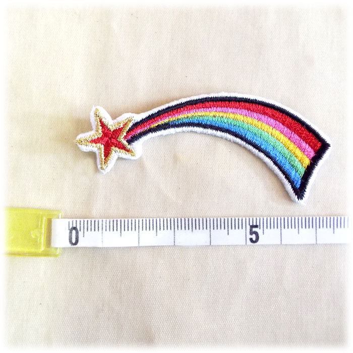 バラエティミニワッペン虹色流れ星A野球 サッカー バスケ 入園 入学 運動会 保育園 幼稚園 小学校 中学校 高校 応援 アップリケ安売り サッカー 用品 セール