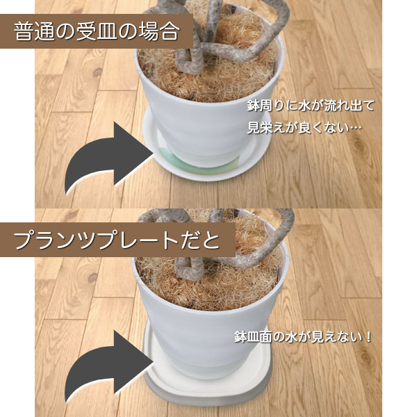 プランツプレート 290型 ライトグレー アップルウェアー 鉢皿