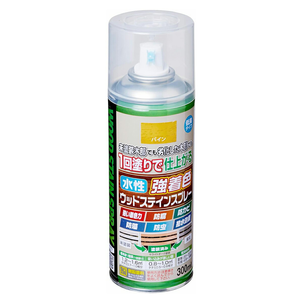 塗料 水性強着色ウッドステインスプレー 300ml 全8色 アサヒペン 水性塗料 スプレー塗料 ペンキ 水性 水性ペンキ 防腐剤 木材 ウッドデッキ 塗料