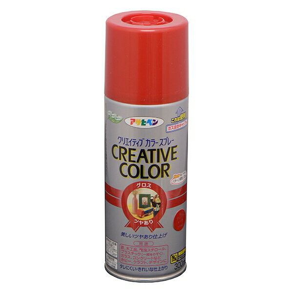 塗料 クリエイティブカラースプレー 300ml 61 ディープレッド アサヒペン つやあり 油性塗料 スプレー..