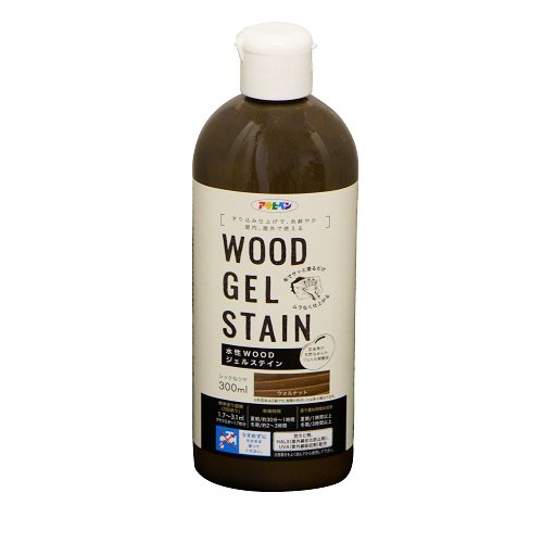 ステイン塗料 水性WOODジェルステイン 300ml ウォルナット アサヒペン ウッドステイン ステイン 水性 木材塗料 水性塗料 ウッドデッキ 塗料 防腐剤 木材