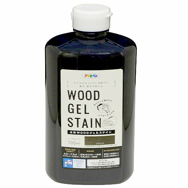 アサヒペン 水性塗料 水性WOODジェルステイン 700ml ブラック