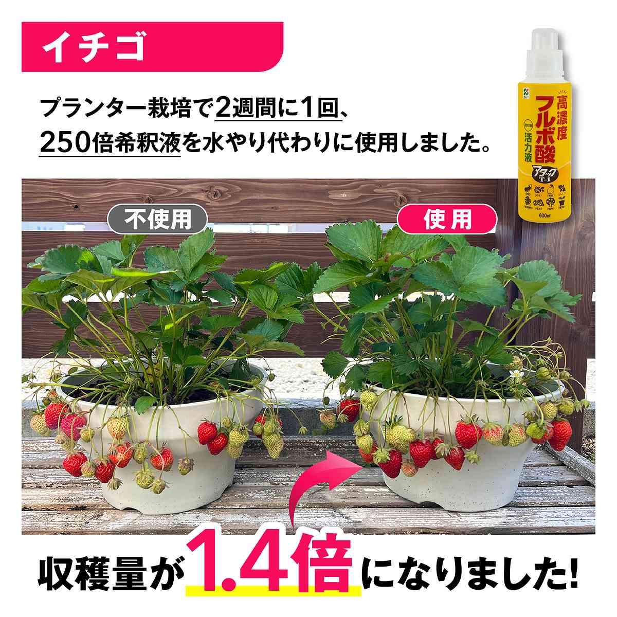 高濃度フルボ酸活力液アタックT-1 600ml 花ごころ 活力剤 植物 活力剤 野菜 活力剤...