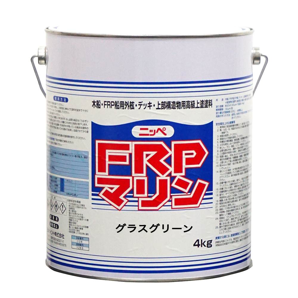 塗料 FRPマリン 4kg ×4缶 グラスグリーン 日本ペイント FRP塗料 ペンキ 油性 油性塗料 漁船 FRP 塗料 ボート 船体塗料 船舶用塗料