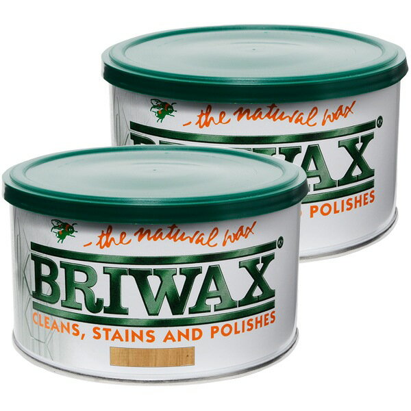 蜜蝋ワックス ブライワックス トルエンフリー 370ml ×2缶 ミディアムブラウン BRIWAX 蜜蝋 テーブルワックス 家具用ワックス アンティークワックス