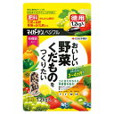 特許を取得(特許第4923502号)野菜やくだものの元肥や追肥に、ばらまくだけでしっかり効く(3ピーク・ブレンドで3〜4ヵ月持続)、かんたん便利な肥料です。有機質をブレンドし、栄養分を効率よく吸収させるすぐれた腐植酸入り緩効性肥料として特許を取得しています。(※住友化学(株)の特許)土に活力を与える腐植酸を配合植物が肥料を吸収しやすくする働きや、土壌の保水性、通気性を高めるなど、土に活力を与える作用がある腐植酸をブレンドしています。リリースコントロールテクノロジー(温度対応溶出技術)採用マイガーデンベジフルの肥料成分は樹脂コーティングされていて、土壌の温度変化や植物の生育にあわせて溶け出す量が調節されます。成分：N：P：K：Mg＝7：7：10：1.5保証票の種類：指定配合肥料 生産業者保証票剤型：粒状備考：指定配合肥料 生産業者保証票 エード粒状6号有機入り使用方法元肥として使用する場合植物を植える前にあらかじめ土に施します。植え付け、植え替え、種まき時に適量を土に混ぜ込みます。※肥料が直接根に触れても肥料焼けしません。追肥として使用する場合植物を植えた後に生長に応じて、株元に均一にばらまきます。野菜での使用の目安(元肥・追肥)計量の目安 ひとにぎり：男性約40g、女性約25g肥料成分の腐植酸が手につきますと黒くなりますので、気になる方は手袋を着用してください。ティースプーン1杯で約2g、山盛り1杯で約3gです。料理用計量スプーン小さじ（5）1杯で約5g です。上記使用量を目安に植物の生育にあわせて加減してください。生長期に液体肥料(「ベジフル液肥」など)と併せて与えるとさらに効果的です。注意事項本品は食品ではありません。食べられません。原料に天然の鉱物を使用しているため、配合された一部の粒で、製品ごとに色が異なる場合がありますが、肥料効果には影響ありません。開封後は密封し、飲食物・食器類やペットの餌と区別し、直射日光をさけ、小児の手の届かない冷涼で乾燥した場所に保管。検索ワード：肥料 野菜 果物 まくだけ緩効性粒状肥料 長持ち 効果