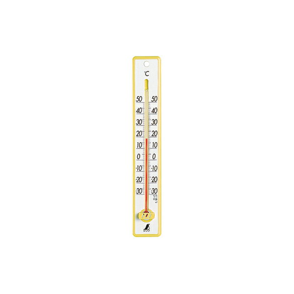 Rakuten - 温度計 プラスチック製 イエロー 25cm 48357 シンワ測定 室温計 温室計 温度計 アナログ 教室 オフィス 家庭用 温度管理 室内温度計 M4