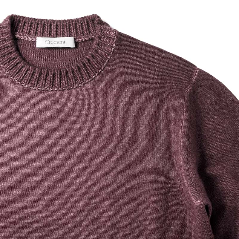 ファッション 【Cruciani】製品染め モックネック上質WOOLセーター