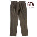 【50 OFF】GTA / ジーティーアー｜製品染めコットンストレッチピケサイドアジャスター付2プリーツパンツ(HERRICK)｜（ダークブラウン）｜ 秋冬 ボトムス スラックス チノパン メンズ イタリア アウトレット