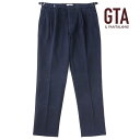 【50 OFF】GTA / ジーティーアー｜製品染めコットンストレッチピケサイドアジャスター付2プリーツパンツ(HERRICK)｜（ネイビー）｜ 秋冬 ボトムス スラックス チノパン メンズ イタリア アウトレット