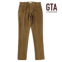 【50 OFF】GTA / ジーティーアー｜製品染めコットンストレッチ細畝コーデュロイノープリーツパンツ(NIKKO)｜（ブラウン）｜ 秋冬 ボトムス スラックス コーデュロイパンツ 無地 メンズ イタリア アウトレット