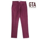 ジー・ティーアー 【50%OFF】GTA / ジーティーアー｜製品染めコットンストレッチ細畝コーデュロイノープリーツパンツ(NIKKO)｜（ダークベリー）｜ 秋冬 ボトムス スラックス コーデュロイパンツ 無地 メンズ イタリア アウトレット