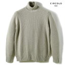 CIRCOLO1901 / チルコロ1901|製品染めウール鹿の子編みミドルゲージタートルネックニット|(グレージュ)| 秋冬 セーター ガーメントダイ メンズ イタリア アウトレット