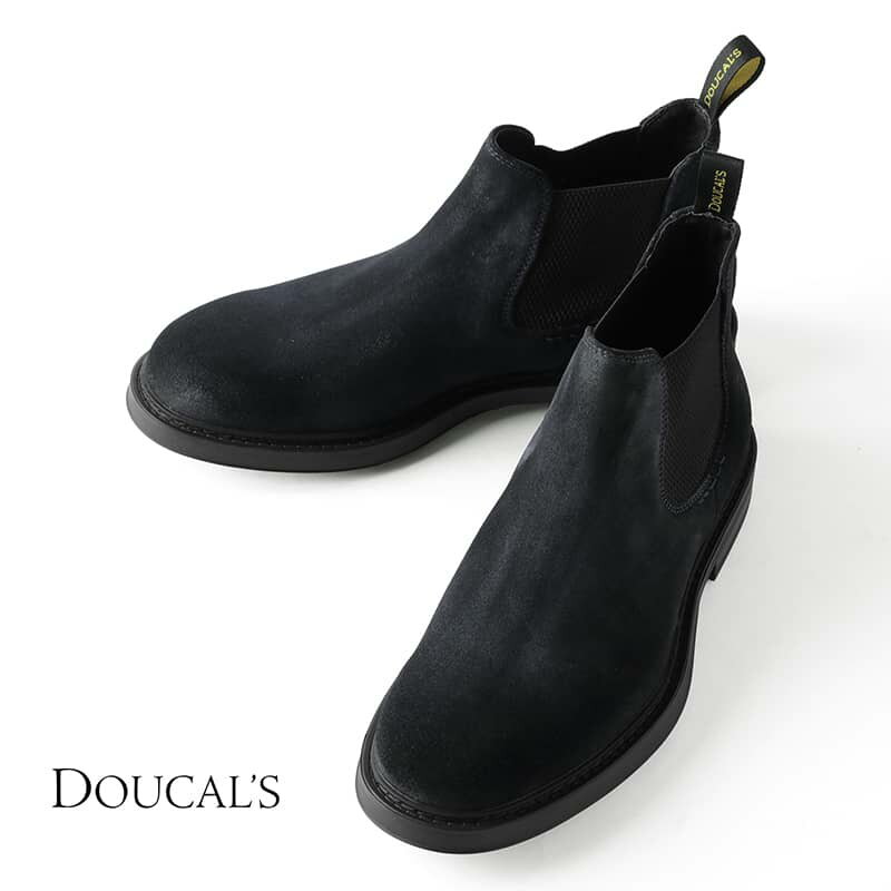 デュカルス DOUCAL’S / デュカルス｜スエードレザーサイドゴアブーツ(DU1384BRUGUF011NB00)｜（ネイビー）｜ デューカルス レザーシューズ 靴 牛革 カーフ スウェードレザー ダイナイトソール メンズ イタリア アウトレット